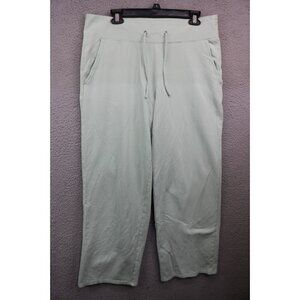 Earth Yoga Wide Leg Mint Green Stretch Pants-Large-Pockets-Drawstring